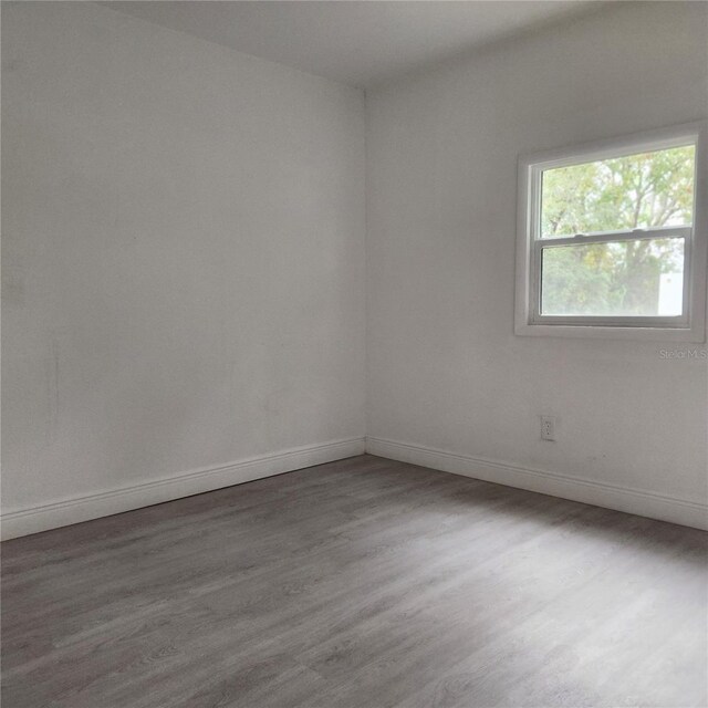 empty room featuring wood-type flooring