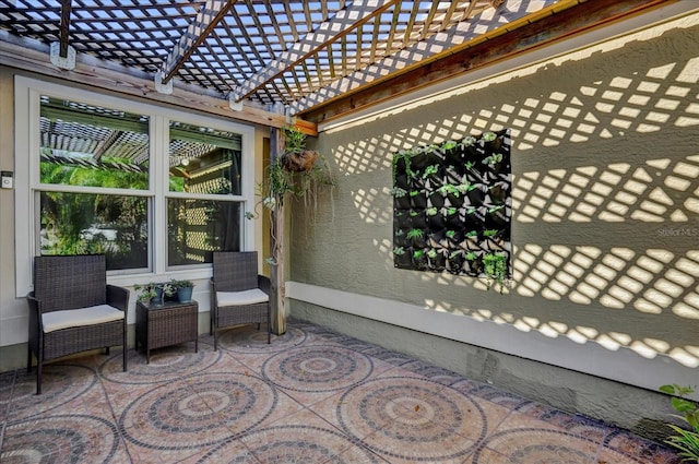 view of patio / terrace with a pergola