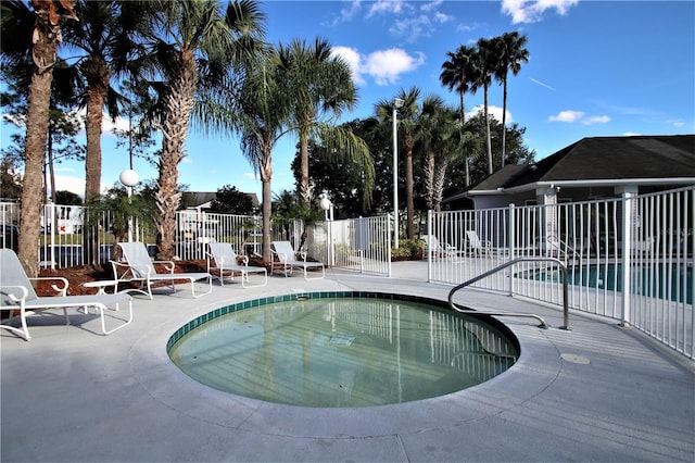 view of pool with a patio