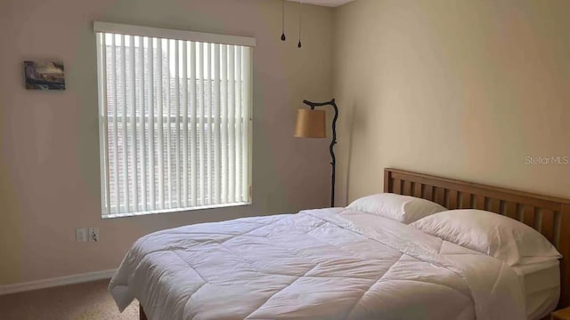 carpeted bedroom with multiple windows