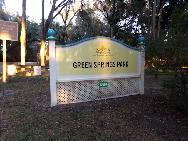 view of community sign