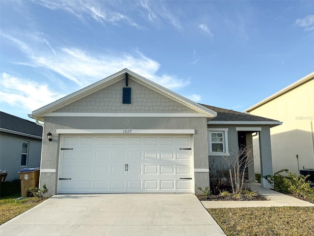 ranch-style home with a garage