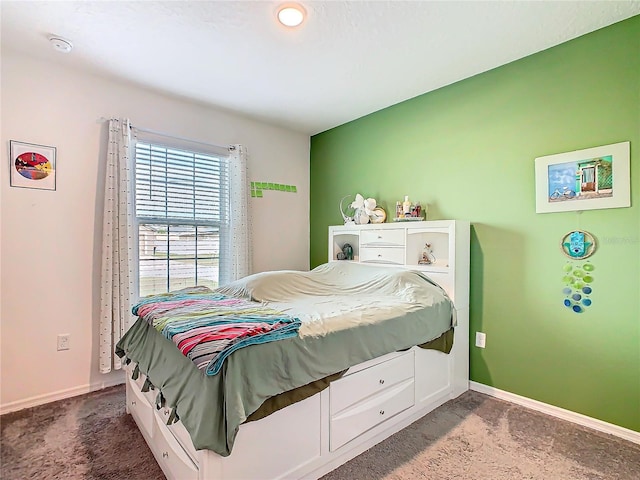 bedroom with carpet