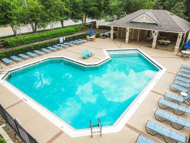 view of pool featuring a patio area