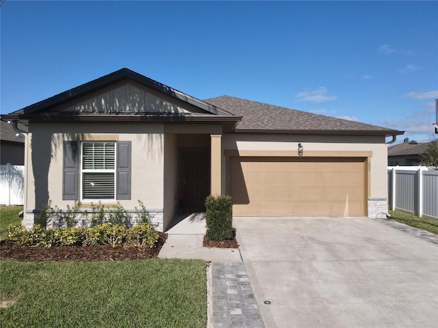 view of front of home with a garage