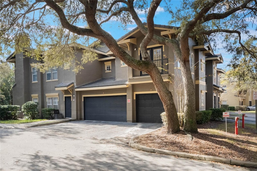 view of front of home with a garage