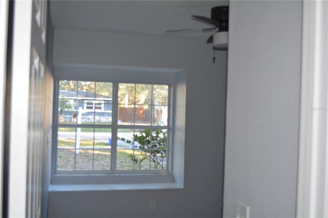 interior details with ceiling fan