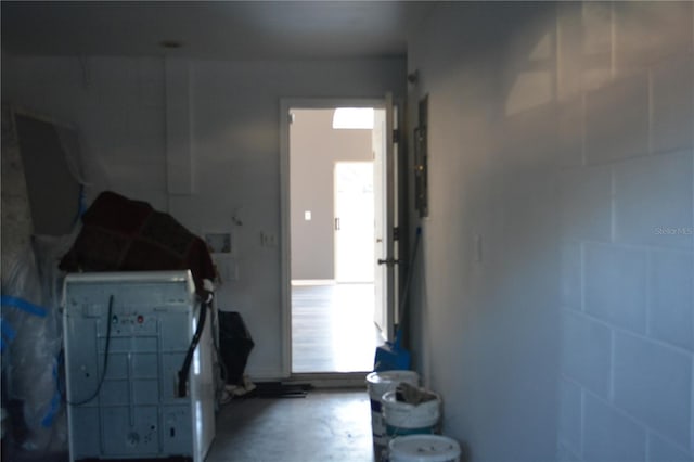 interior space featuring concrete flooring