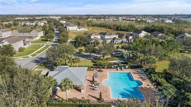 aerial view with a residential view