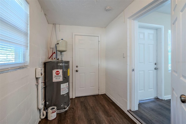 utility room with electric water heater