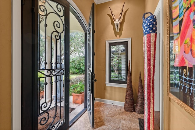 doorway with ornamental molding