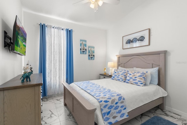 bedroom with ceiling fan