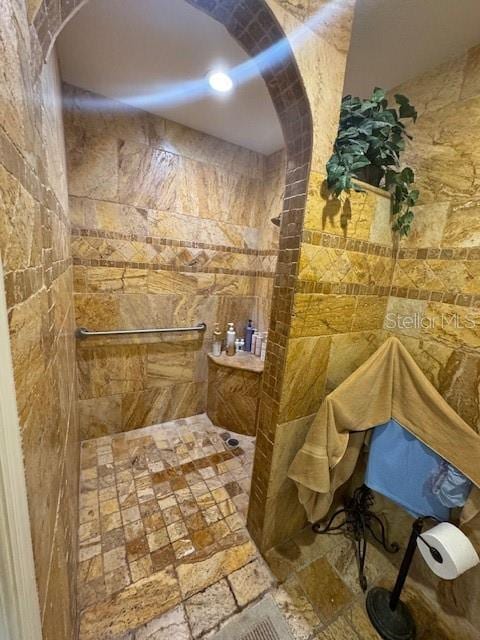 bathroom with walk in shower