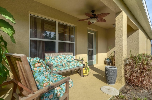 view of patio / terrace with ceiling fan