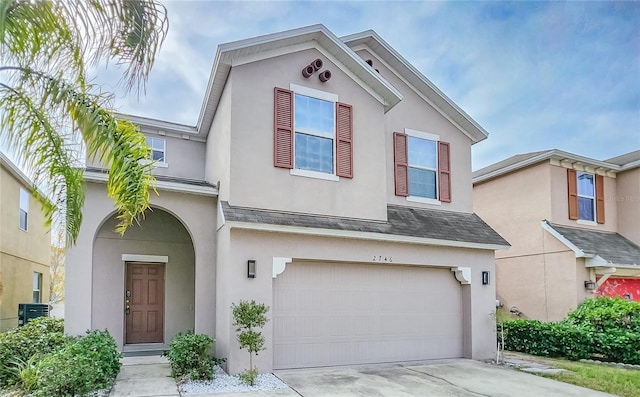 view of front of home with a garage