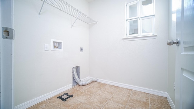 washroom featuring washer hookup and electric dryer hookup