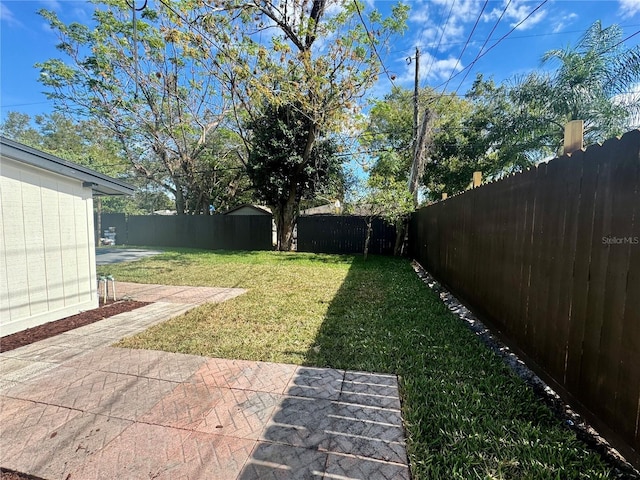 view of yard with a patio area