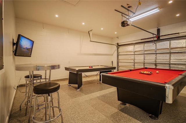 playroom with billiards