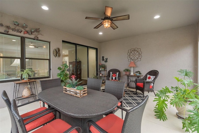 view of patio with ceiling fan