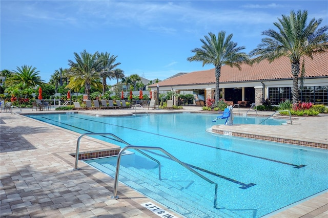 view of pool with a patio area