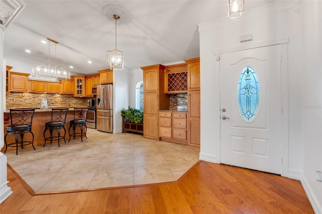 entrance foyer featuring light hardwood / wood-style flooring