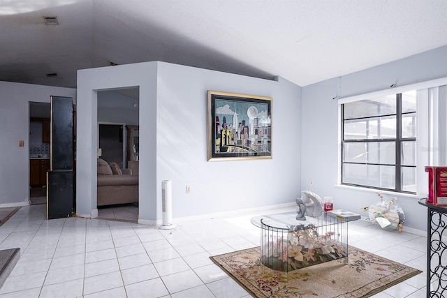 interior space featuring lofted ceiling