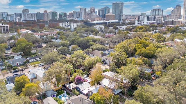 bird's eye view featuring a city view