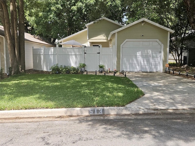 view of front of home with a front lawn