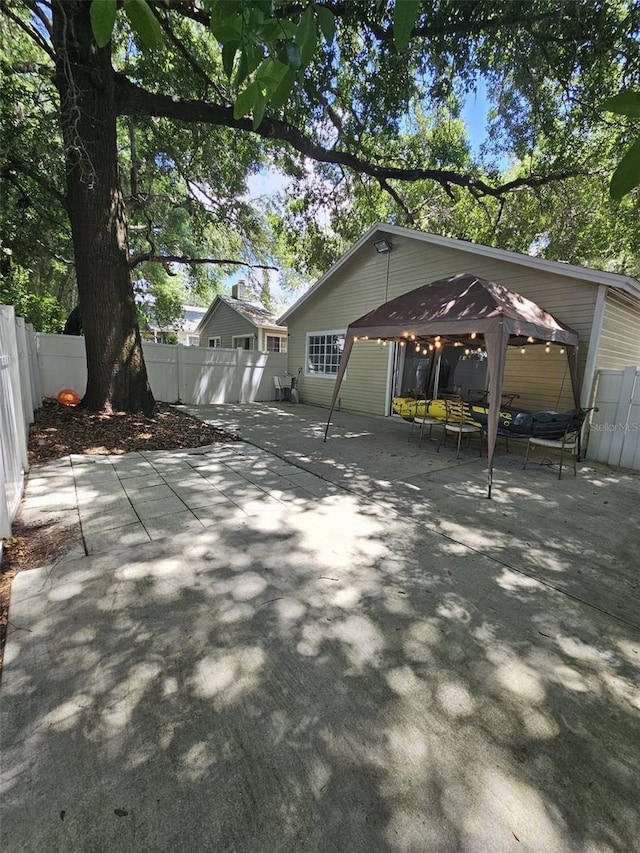 exterior space featuring a gazebo