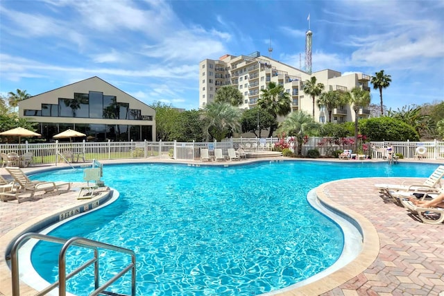 view of pool with a patio