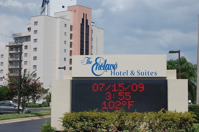 view of community sign