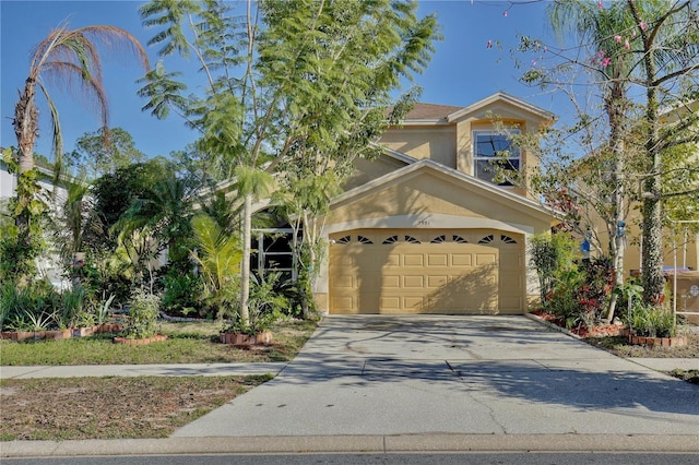 view of front facade featuring a garage