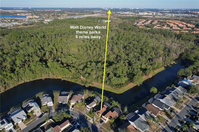 2981 Viscount Cir, Kissimmee, FL 34747 - aerial overview of property's location with a large body of water and property parcel outlined