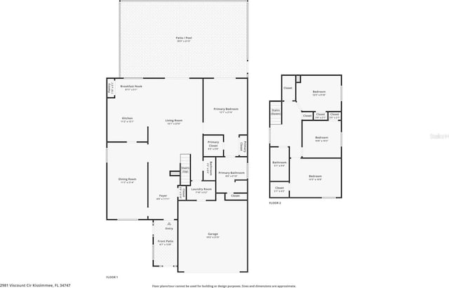2981 Viscount Cir, Kissimmee, FL 34747 - view of floor plan / room layout