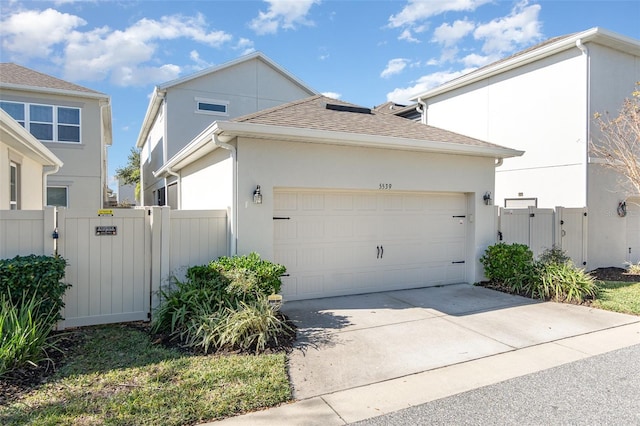 view of home's exterior with a garage