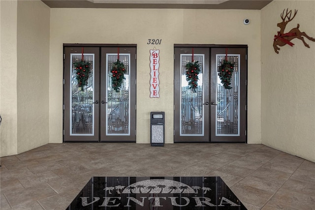 view of exterior entry with french doors