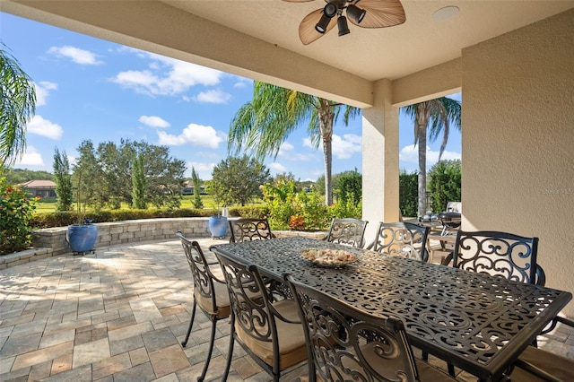 view of patio / terrace with ceiling fan