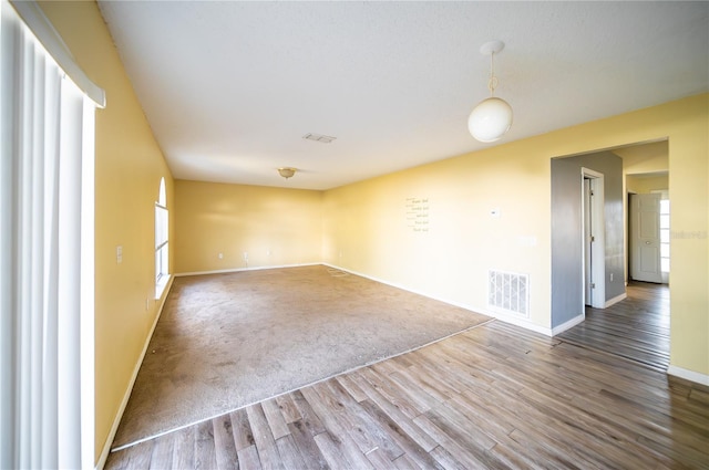 empty room featuring a healthy amount of sunlight and wood-type flooring