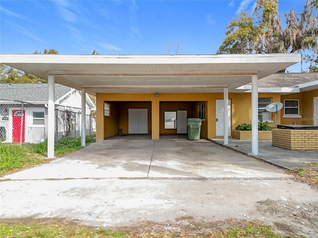 view of car parking with a carport