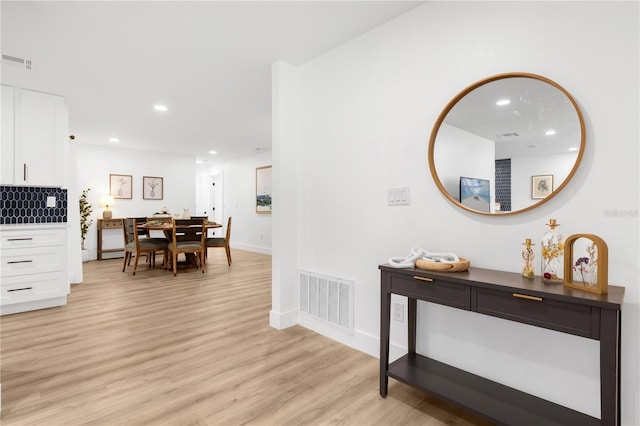 interior space with light wood-type flooring