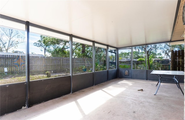 view of unfurnished sunroom