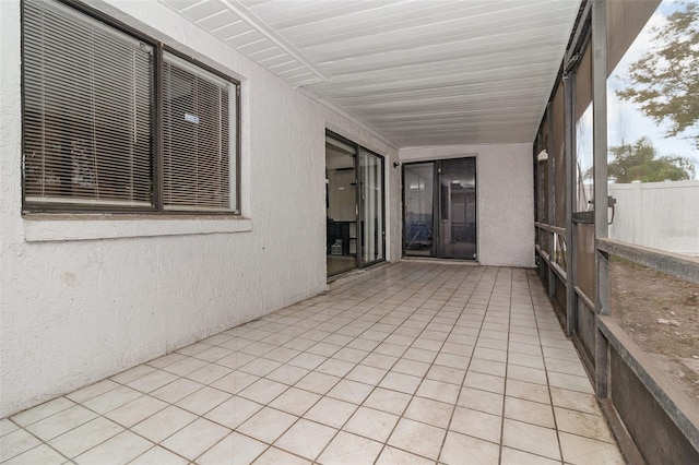 view of unfurnished sunroom