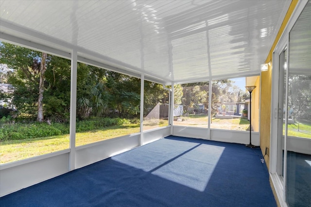 view of unfurnished sunroom