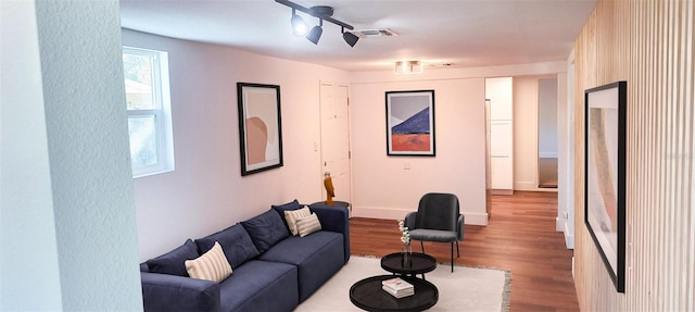 living room featuring light wood-type flooring