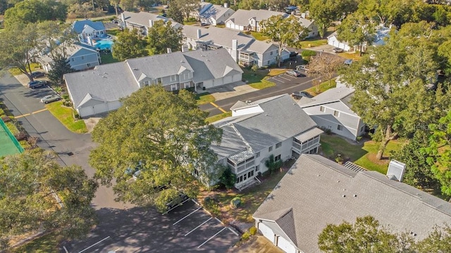 aerial view with a residential view