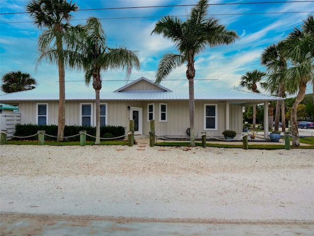 view of single story home