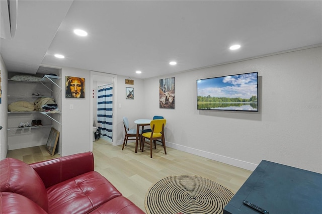 living room featuring light hardwood / wood-style floors