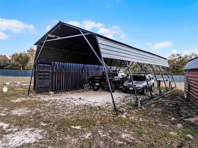 view of parking featuring a carport