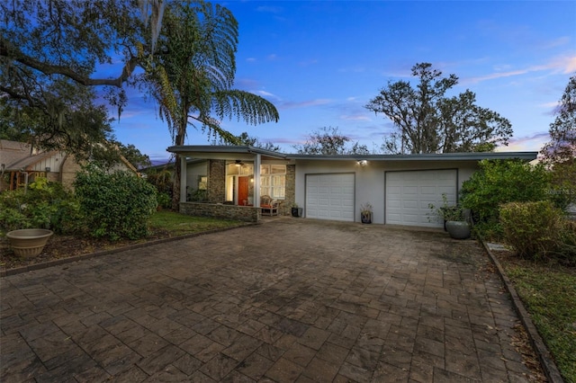 view of front of home featuring a garage