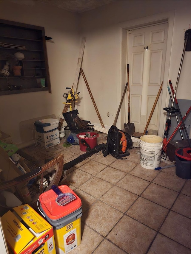 miscellaneous room featuring tile patterned floors